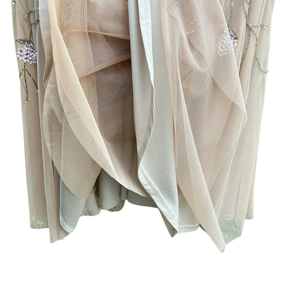 Adrianna Papell Beaded‎ Ivory Formal Gown Wedding Mother of the Bride Dress 16 - Picture 10 of 12